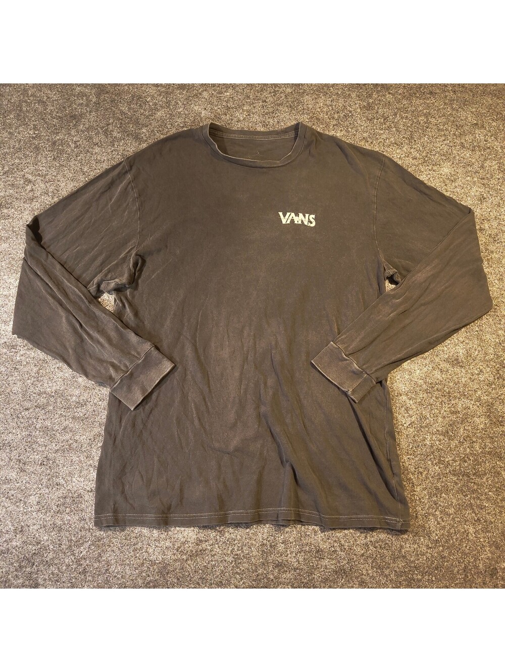 Vans Dark Times Grim Reaper Long Sleeve Shirt Mens L Faded Black Graphic